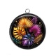 Pendentif Cabochon Argent - feuille exotique 