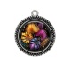 Pendentif Cabochon Argent - feuille exotique 