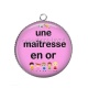 Pendentif Cabochon Argent - maîtresse en or