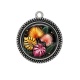 Pendentif Cabochon Argent - feuille exotique 