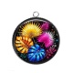 Pendentif Cabochon Argent - feuille exotique 