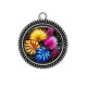 Pendentif Cabochon Argent - feuille exotique 