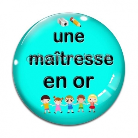 Cabochon Verre - maîtresse en or