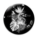 Cabochon Verre - fleur exotique 