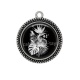Pendentif Cabochon Argent - fleur exotique 