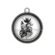 Pendentif Cabochon Argent - fleur exotique 