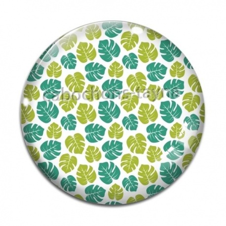 Cabochon Verre - feuille exotique 