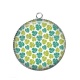 Pendentif Cabochon Argent - feuille exotique 