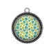 Pendentif Cabochon Argent - feuille exotique 