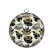 Pendentif Cabochon Argent - feuille exotique 