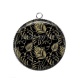 Pendentif Cabochon Argent - feuille exotique 