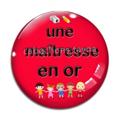 Cabochon Verre - maîtresse en or