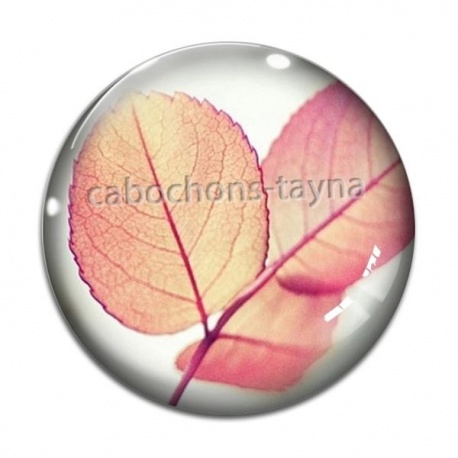 Cabochon Verre - feuille 