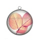 Pendentif Cabochon Argent - feuille 