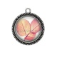 Pendentif Cabochon Argent - feuille 