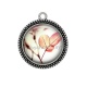 Pendentif Cabochon Argent - feuille 