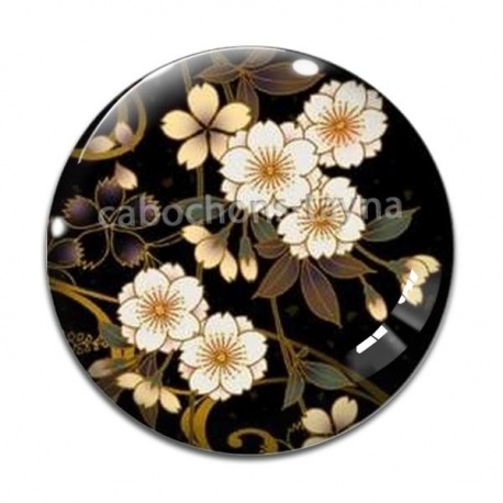 Cabochon Verre - fleur