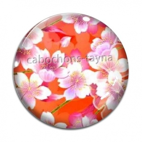Cabochon Verre - fleur