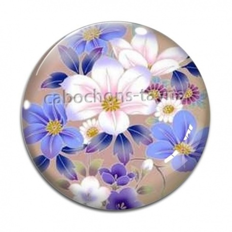 Cabochon Verre - fleur
