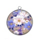 Pendentif Cabochon Argent - fleur
