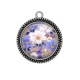 Pendentif Cabochon Argent - fleur