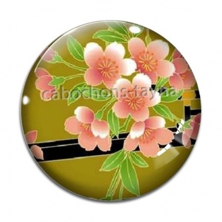 Cabochon Verre - fleur
