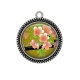 Pendentif Cabochon Argent - fleur