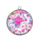 Pendentif Cabochon Argent - fleur