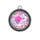Pendentif Cabochon Argent - fleur