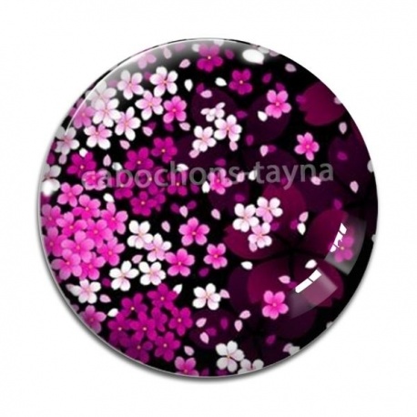 Cabochon Verre - fleur