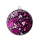 Pendentif Cabochon Argent - fleur