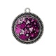 Pendentif Cabochon Argent - fleur