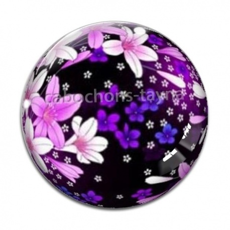 Cabochon Verre - fleur