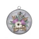 Pendentif Cabochon Argent - fleur