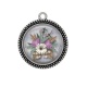 Pendentif Cabochon Argent - fleur