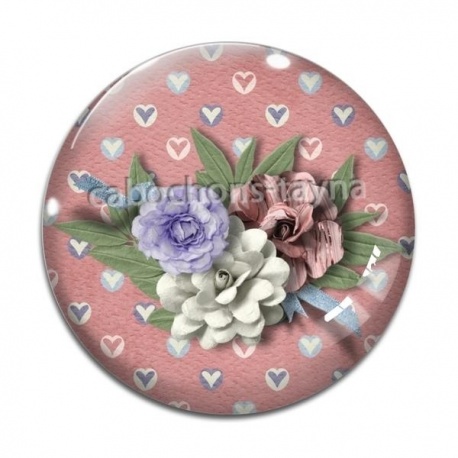 Cabochon Verre - fleur