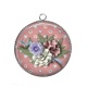Pendentif Cabochon Argent - fleur