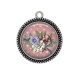 Pendentif Cabochon Argent - fleur