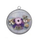 Pendentif Cabochon Argent - fleur