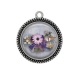 Pendentif Cabochon Argent - fleur