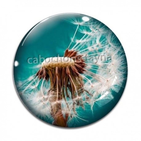 Cabochon Verre - pissenlit