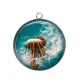 Pendentif Cabochon Argent - pissenlit