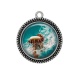Pendentif Cabochon Argent - pissenlit