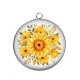 Pendentif Cabochon Argent - tournesol