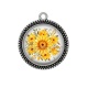 Pendentif Cabochon Argent - tournesol
