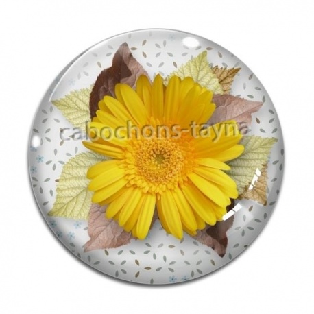 Cabochon Verre - tournesol