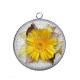 Pendentif Cabochon Argent - tournesol