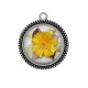 Pendentif Cabochon Argent - tournesol