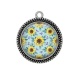 Pendentif Cabochon Argent - tournesol