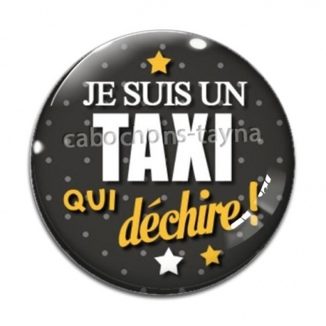 Cabochon Verre - taxi qui déchire